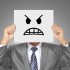 businessman with angry mask