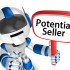 Blue Robot holding a signpost. 3D Robot Character