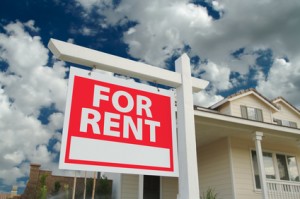 For Rent Sign in Front of New Home